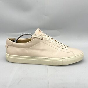 Good Man Brand Mens 12 Edge Low Top Sneakers Cream Leather‎ Lace Up Casual Shoes